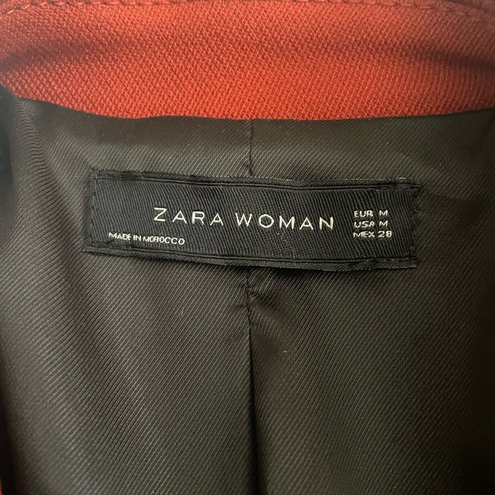 Zara Women's Burnt Orange Polyester Trench Coat - Picture 4 of 4